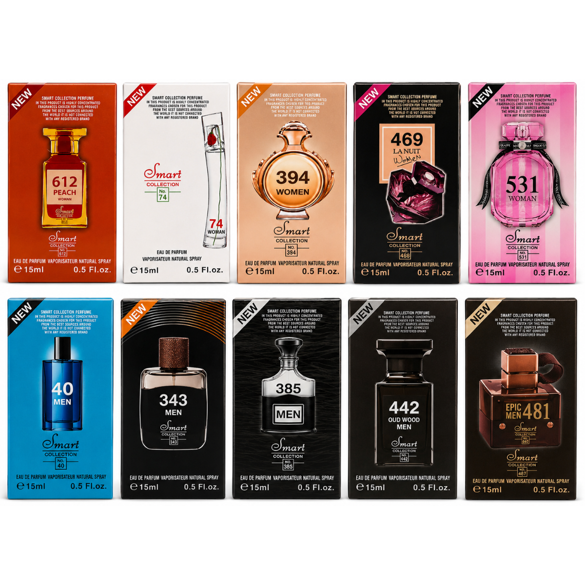 Smart Collection His & Her Perfume Gift Set – 10 x 15ml Eau De Parfum Collection