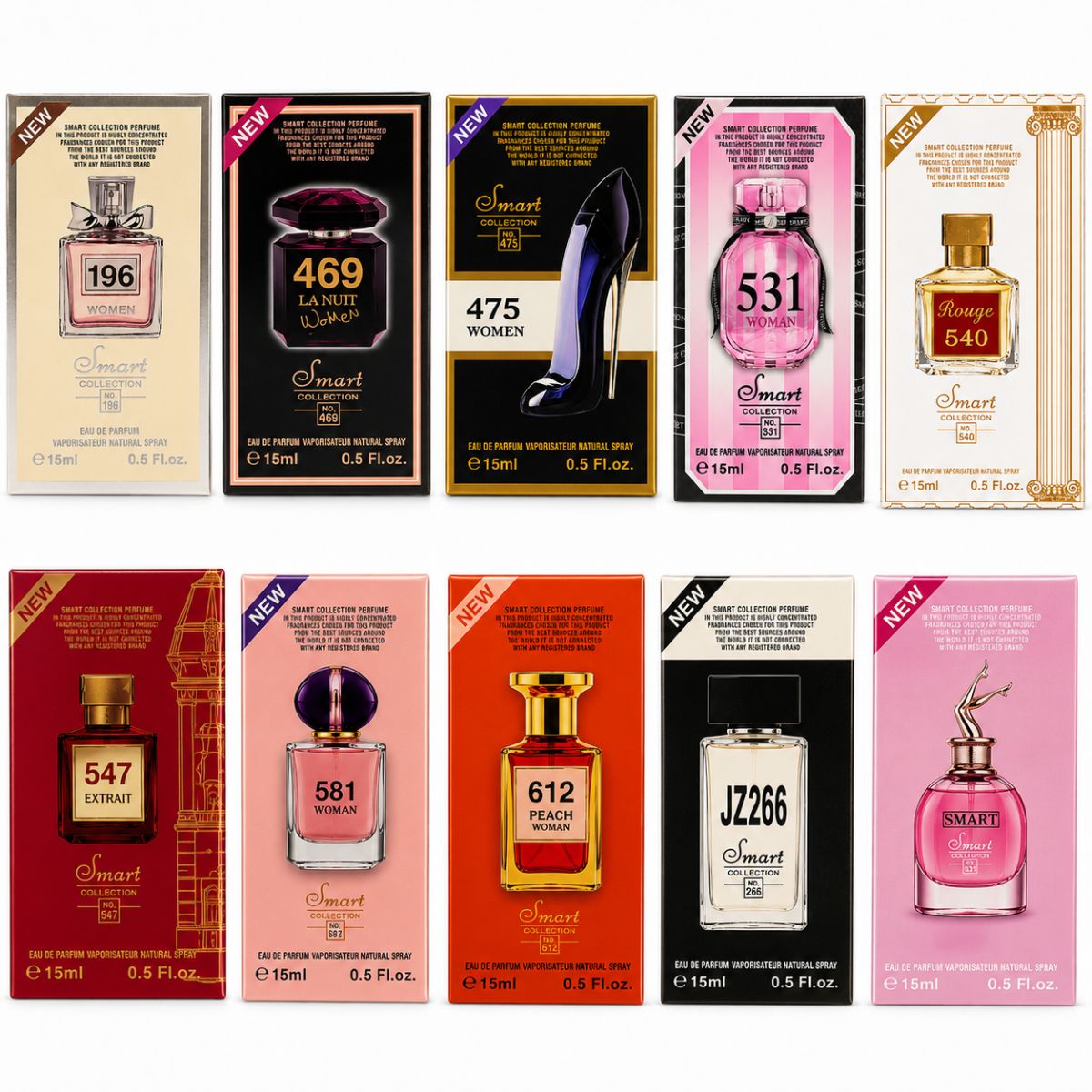 Smart Collection Women's Perfume Discovery Set – 10 x 15ml Eau De Parfum Gift Collection