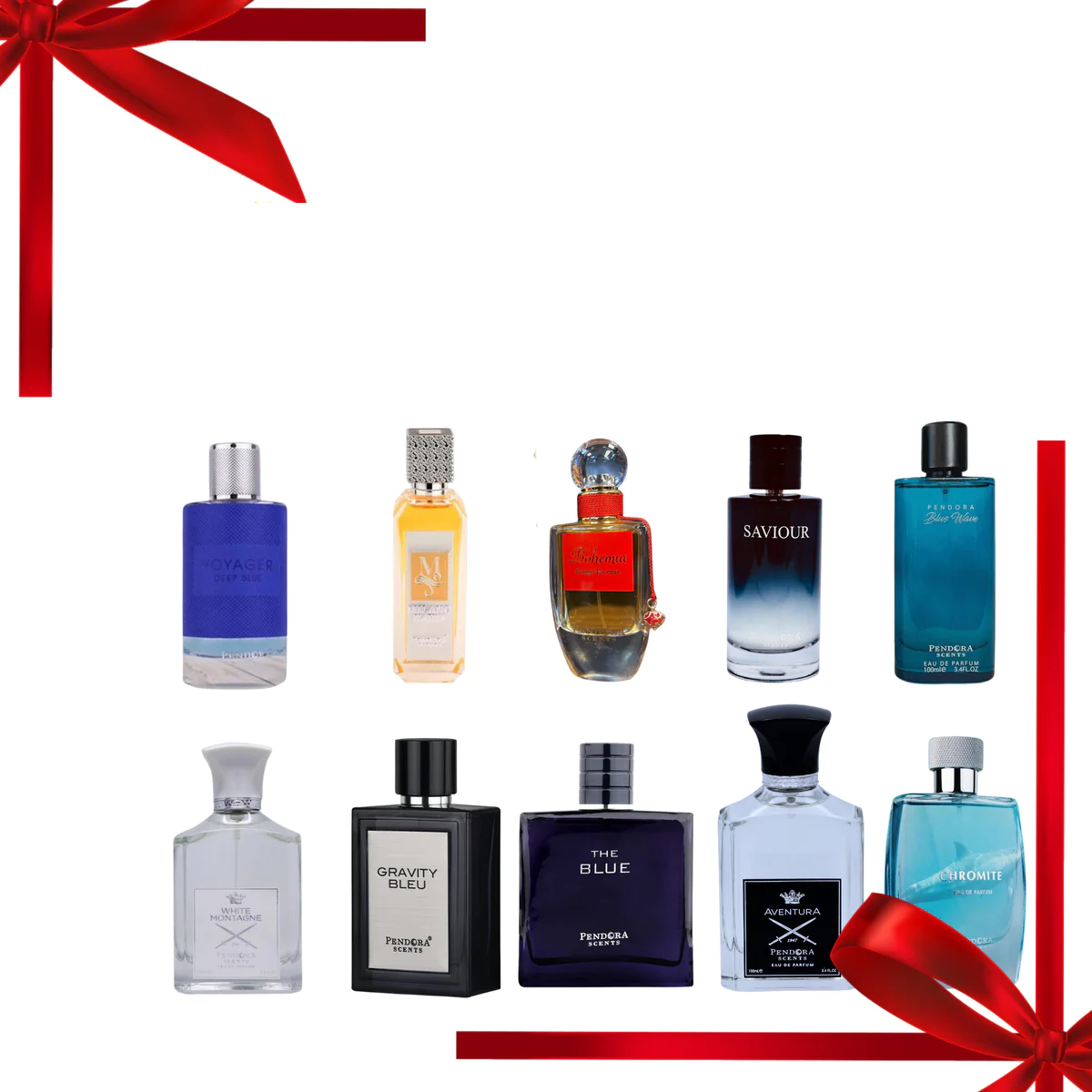 Luxury Men's Perfume Pack of 10 wth Free Perfume Gift Set–