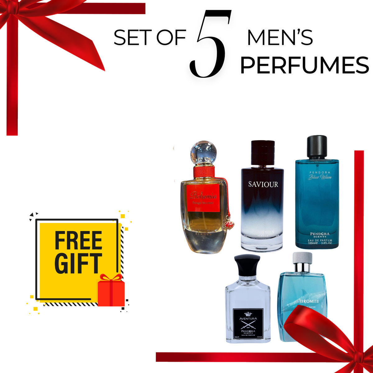 مجموعة عطور رجالية مميزة - 5 عطور برائحة مميزة - هدية عطرية مجانية