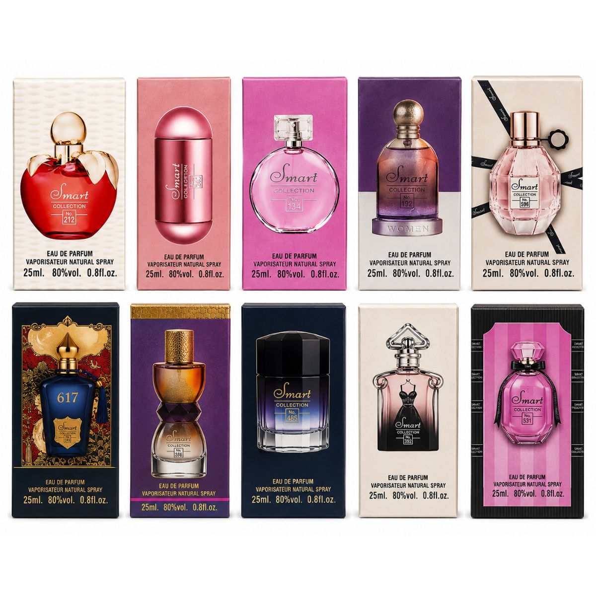 Smart Collection Premium Women's Perfume Set – 10 x 25ml Eau De Parfum Collection