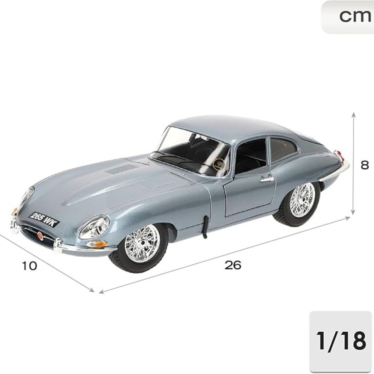 Bburago 1:18 Jaguar E-Type Coupe 1961 Diecast Model Car – Classic Collectible Replica