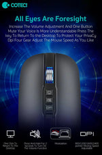 Mouse 2.4G Wireless BT5.1 Slim Rechargeable Slience Mouse for PC Computer Notebook with USB Receiver 2400 DPI Adjustable Level