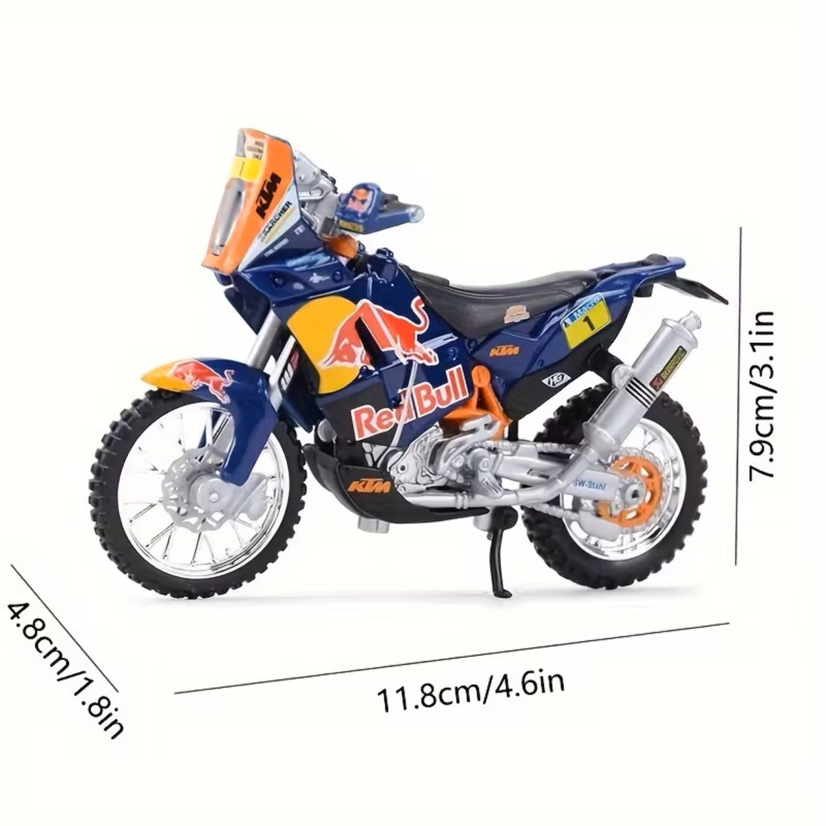 Bburago 1:18 KTM 450 Rally Dakar Red Bull Diecast Motorcycle Model Toy
