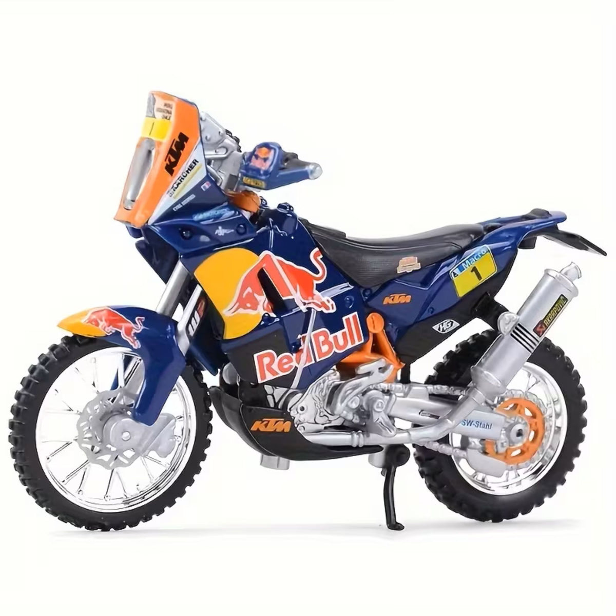 Bburago 1:18 KTM 450 Rally Dakar Red Bull Diecast Motorcycle Model Toy