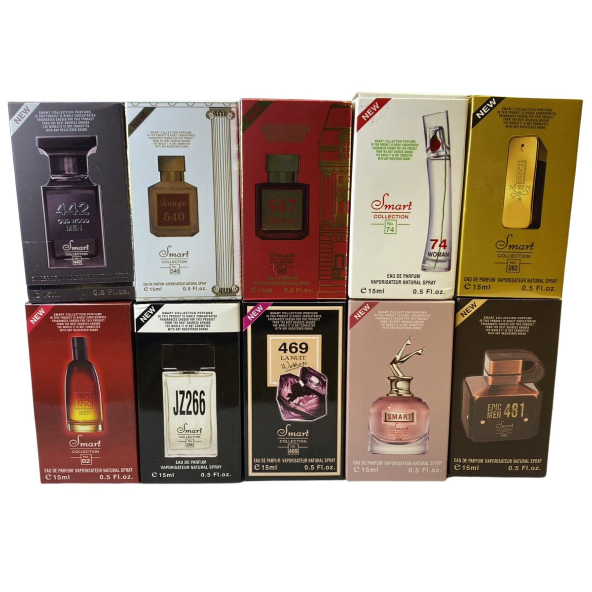 Smart Collection Mini Perfume Bundle – 10pcs 15ml Eau De Parfum (Men & Women Fragrance Set)