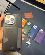 HDCI Leather Wallet Case with Credit Card Slot Holder Ultra Slim Protector for Apple iPhone 15 Pro and 15 Pro Max Case in Blue, Black, Green, Purple and Orange colors