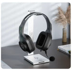 HP DHH-1601 Wired Headset with Microphone Stereo Sound 40mm Drivers Adjustable Mic Black