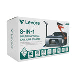 LEVORE 8-in-1 Multifunctional Car Jump Starter with Air Compressor, Vacuum Cleaner, Power Bank & Emergency LED Light – Portable Smart Car Rescue Kit