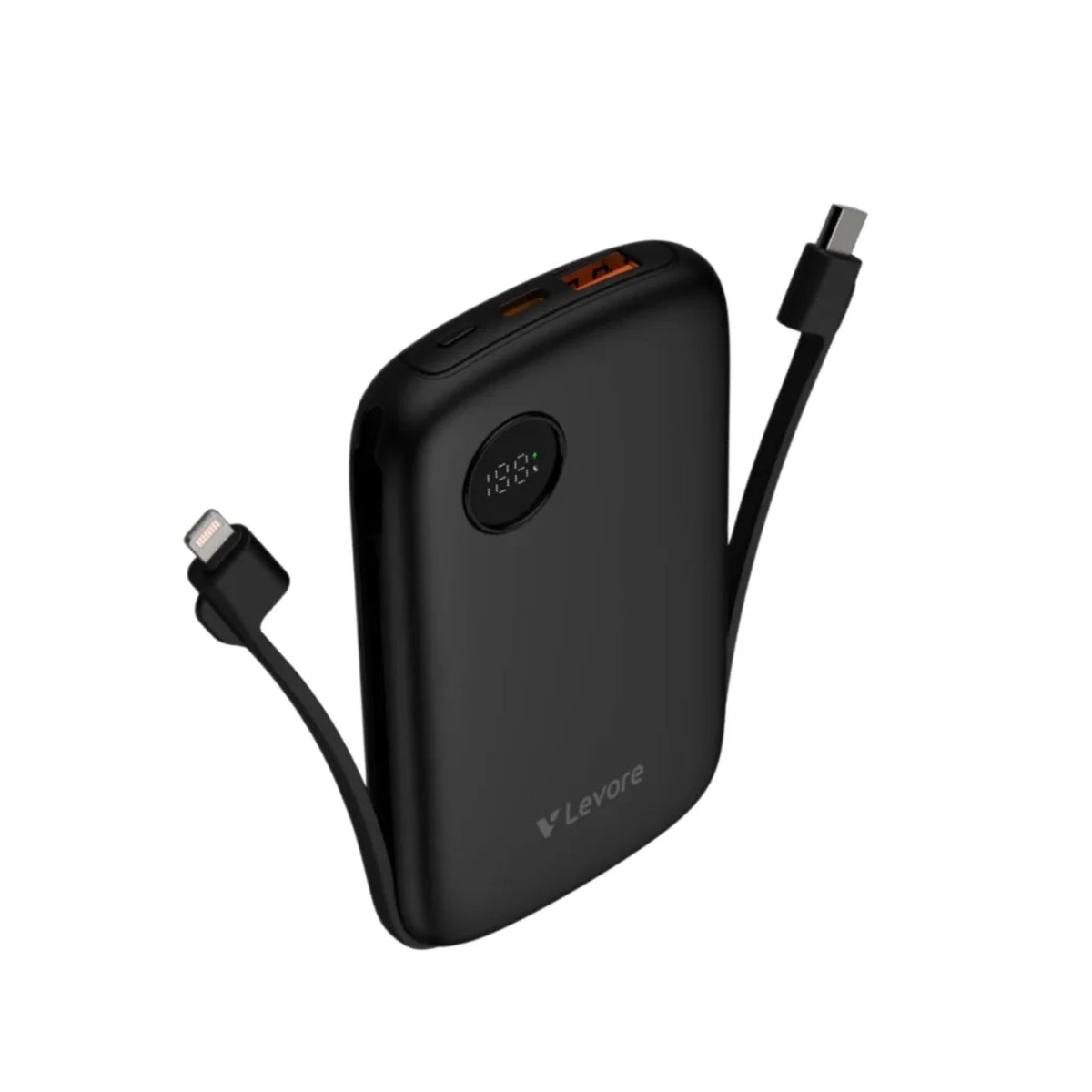 LEVORE LP511 10000mAh 22.5W Super Fast Charging Power Bank with Built-In Type-C & Lightning Cables