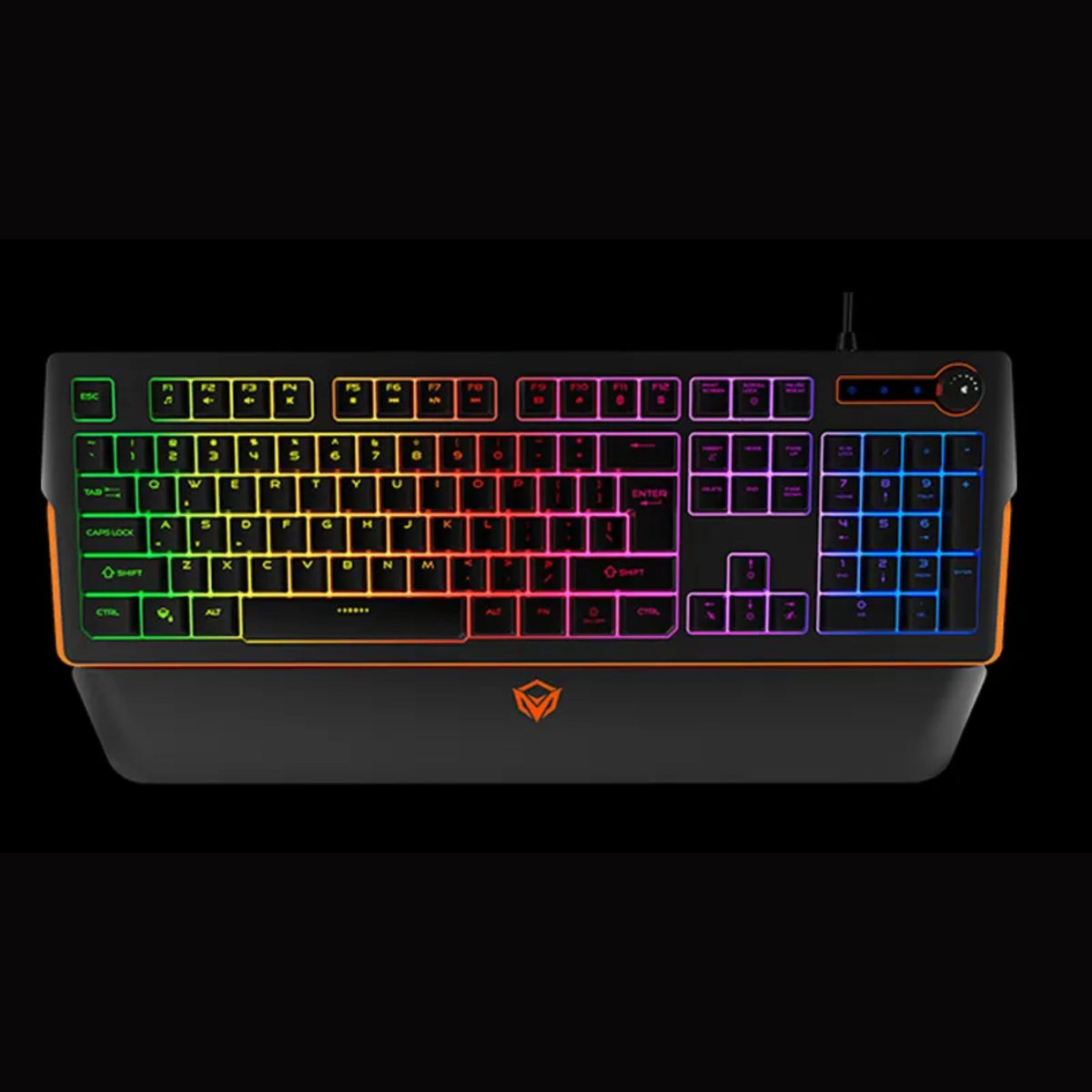 MEETION MT-K9520 RGB Wired Gaming Keyboard with Magnetic Wrist Rest – Full Size Anti Ghosting Professional Gamer Keyboard