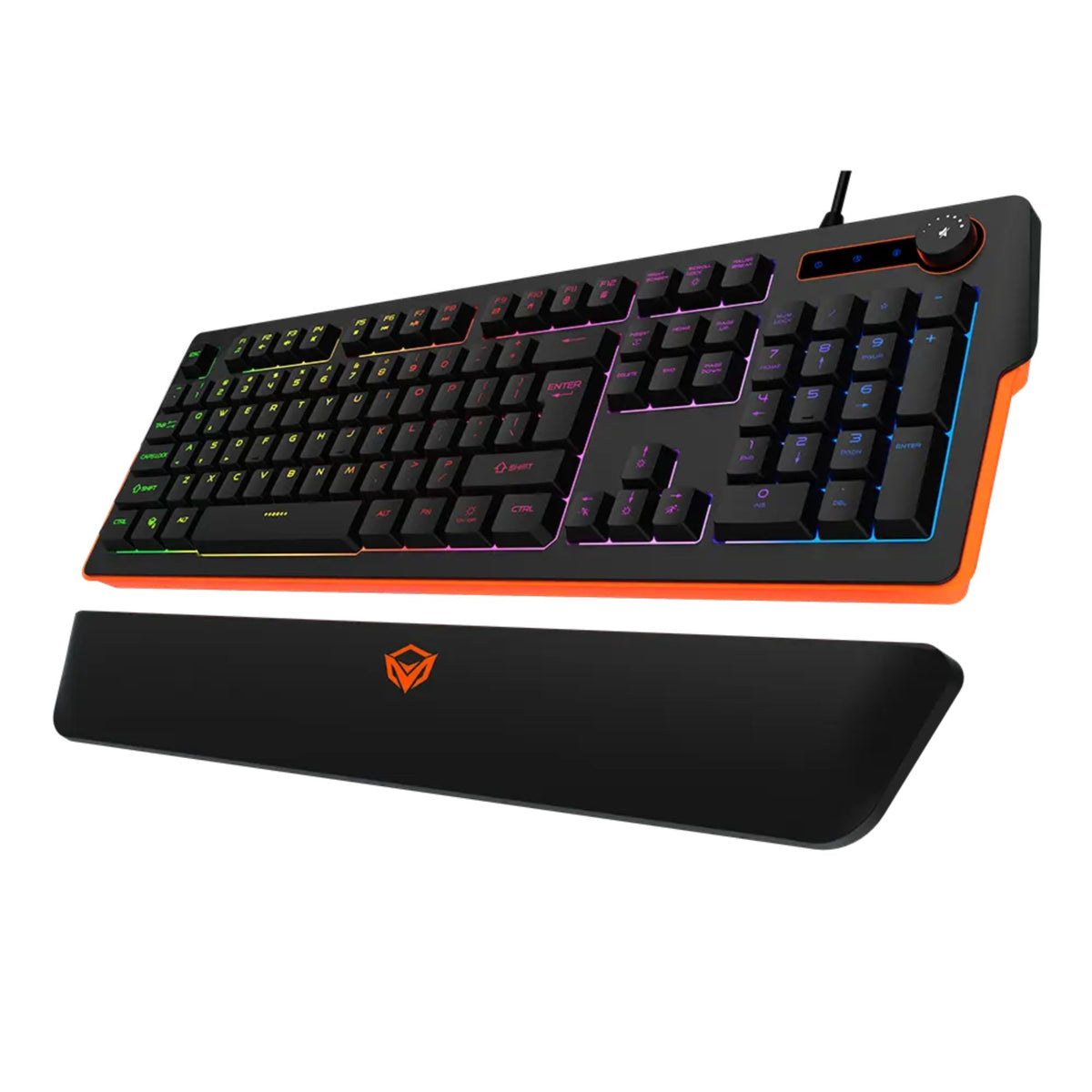 MEETION MT-K9520 RGB Wired Gaming Keyboard with Magnetic Wrist Rest – Full Size Anti Ghosting Professional Gamer Keyboard