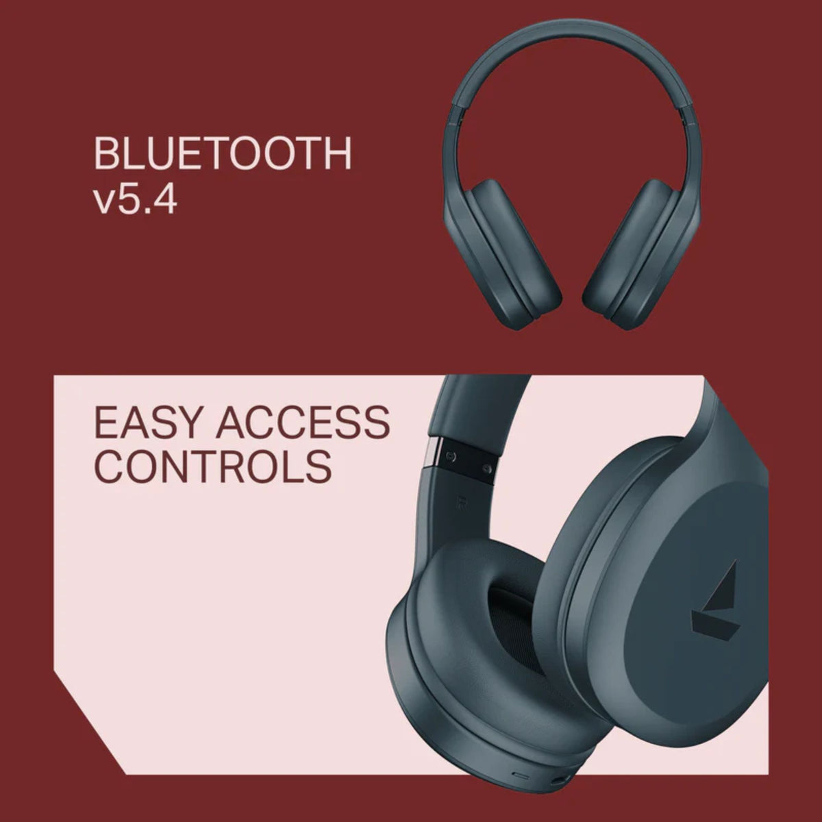 boAt Rockerz 412 Wireless Headphones Active Black Bluetooth v5.4 80 Hours Playback ENx Technology