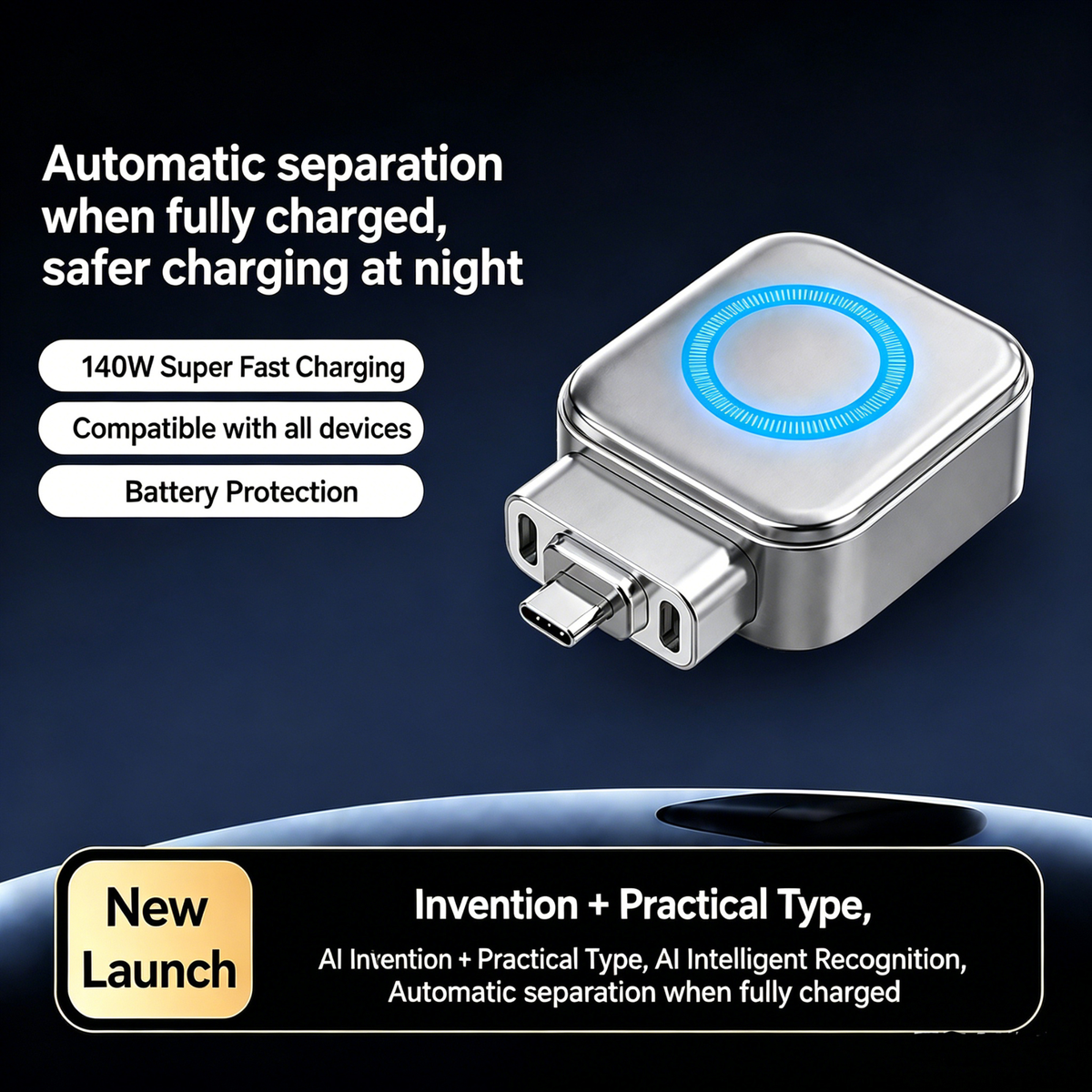 X01 USB-C Full Charge Auto Disconnect Adapter with Battery Protection