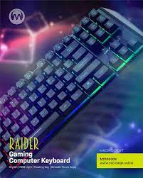 MICRODIGIT RAIDER GAMING COMPUTER KEYBOARD COMBO MD1000GK