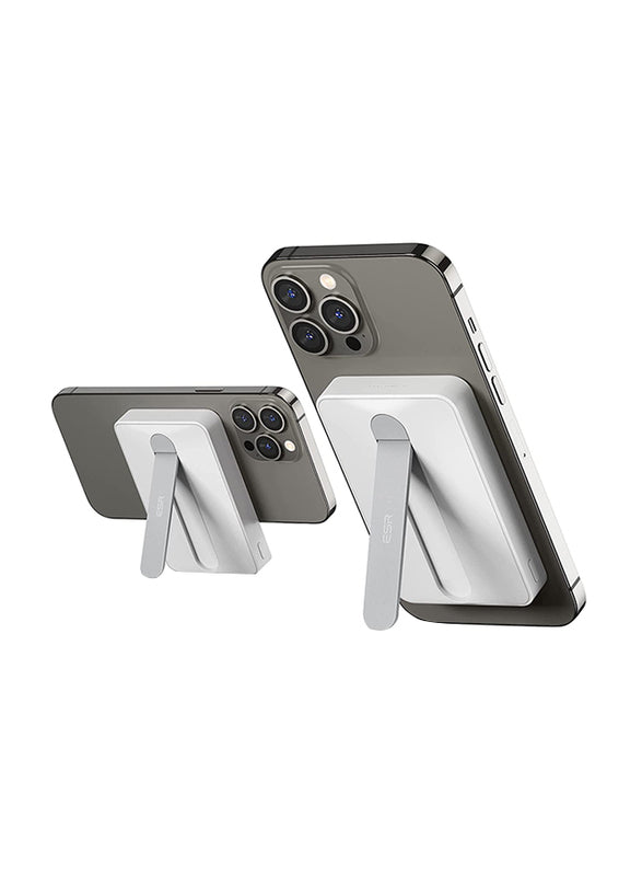 Esr 10000mAh Wireless Fast Charging Halo Lock Kickstand Power Bank with MagSafe Battery Pack USB-C Cable, White