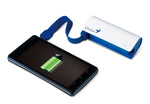 Genius 2600mAh Eco-U265 Compact Size Powerbank with Attachable Micro USB Cable and 4 Led Indicator, Blue