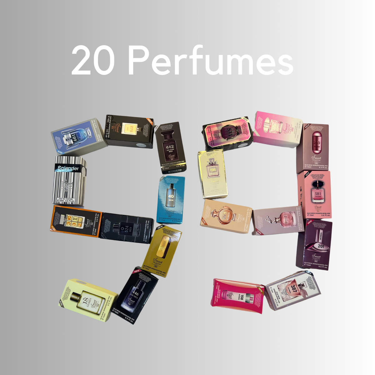 15ML Perfume bottles, 20 pieces in a combo set for men.