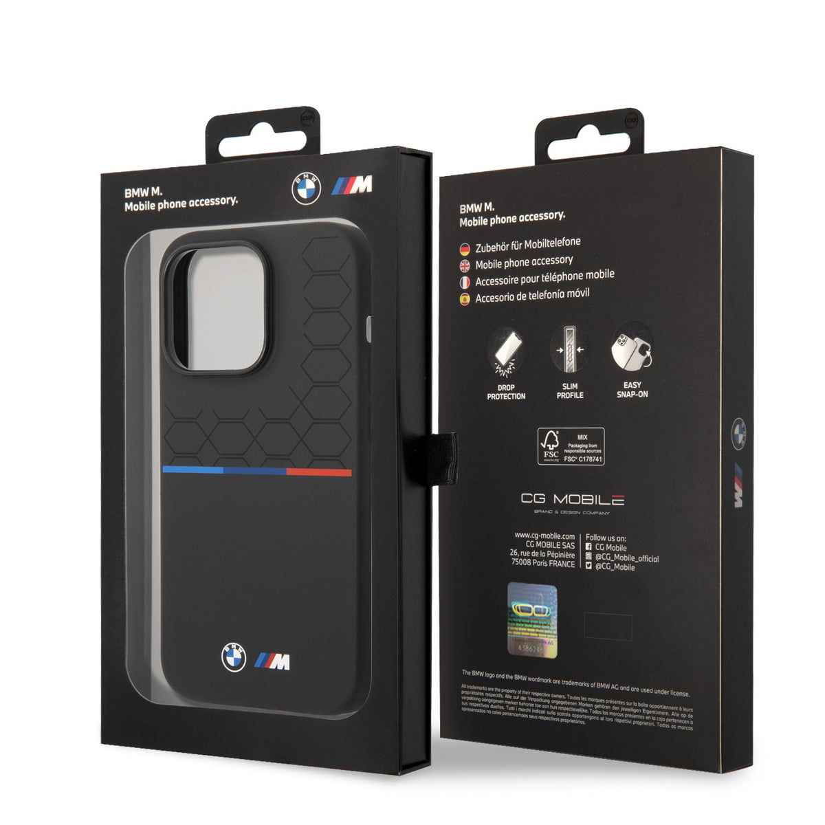 BMW Liquid Silicone Case Printed UV Varnish -iPhone 14 Pro Max - Black