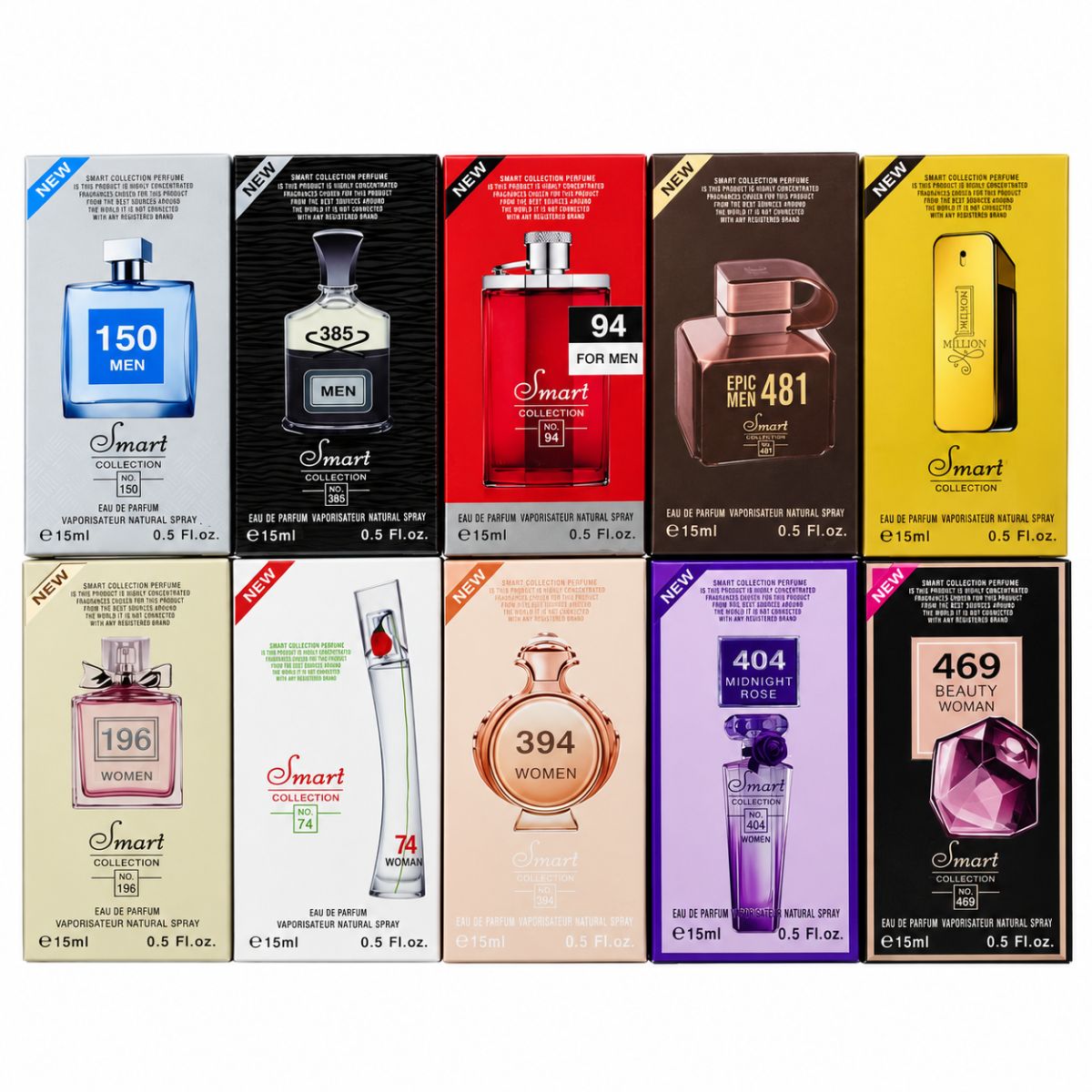 Smart Collection Couples Perfume Set – 10 x 15ml Eau De Parfum for Men & Women