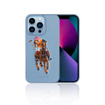 iPhone 13 Pro Jockey Series Genuine Santa Barbara Leather Case - Siera Blue
