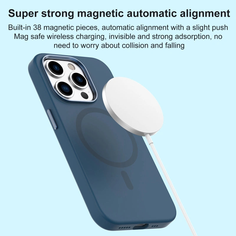 Mutural Silicone with Camera Aluminum Protector for Apple iPhone 15 Pro and 15 Pro Max Case in Blue, Navy Blue, Green and Purple colors