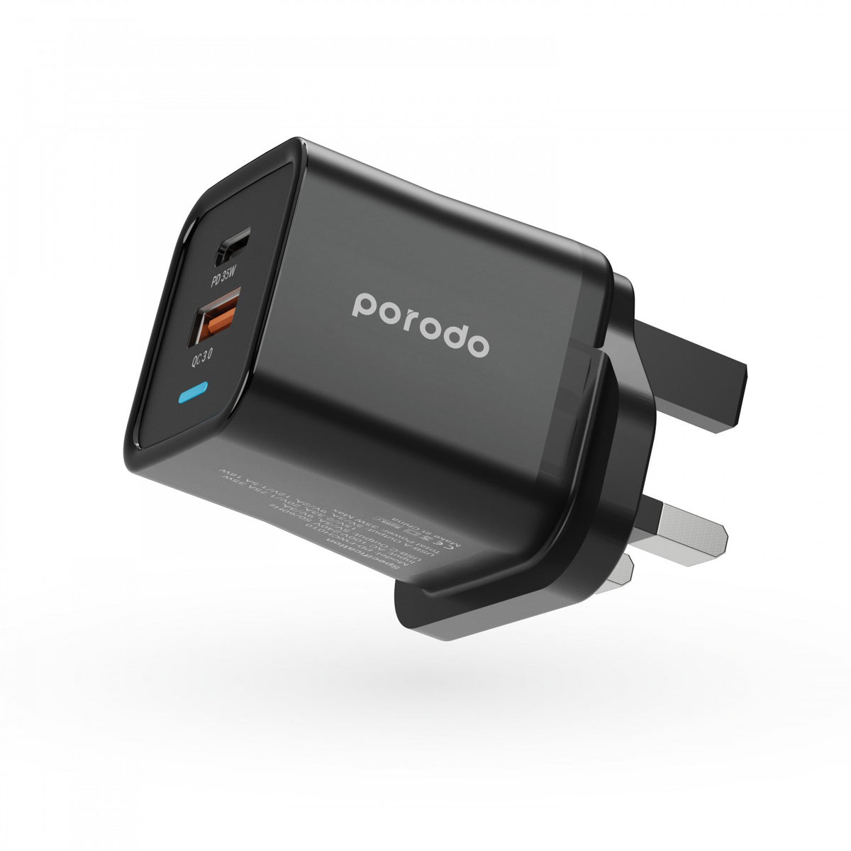 Porodo Dual Port Wall Charger With Type-C Cable