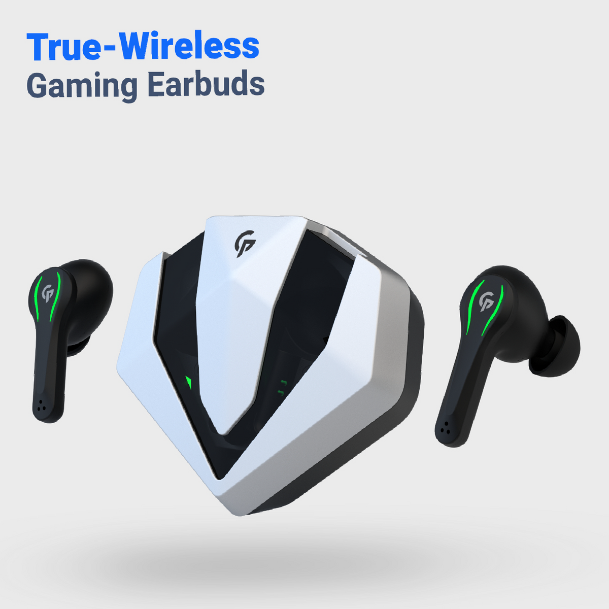 Porodo Gaming True Wireless Earbuds - Dual Mic, Touch Control, Game Mode and Crisp Sound, Experience Immersive Gaming- White - PDX413-SL