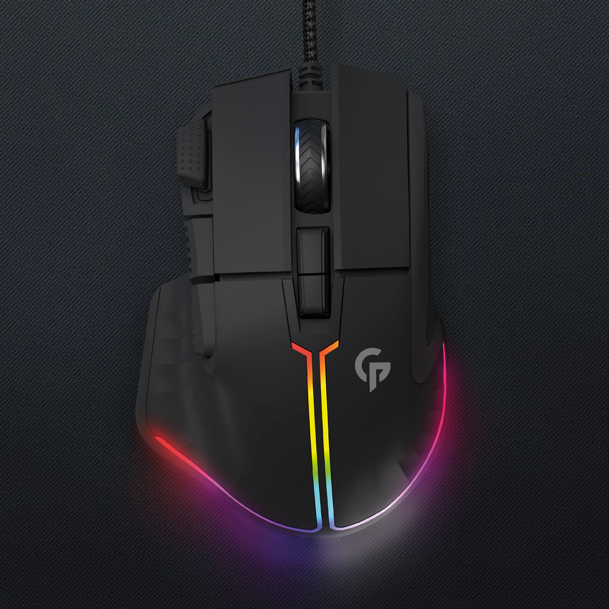 Porodo PDX316 RGB 8D Wired Gaming Mouse With Nine Buttons And High Speed For Computer 1.5M - Black