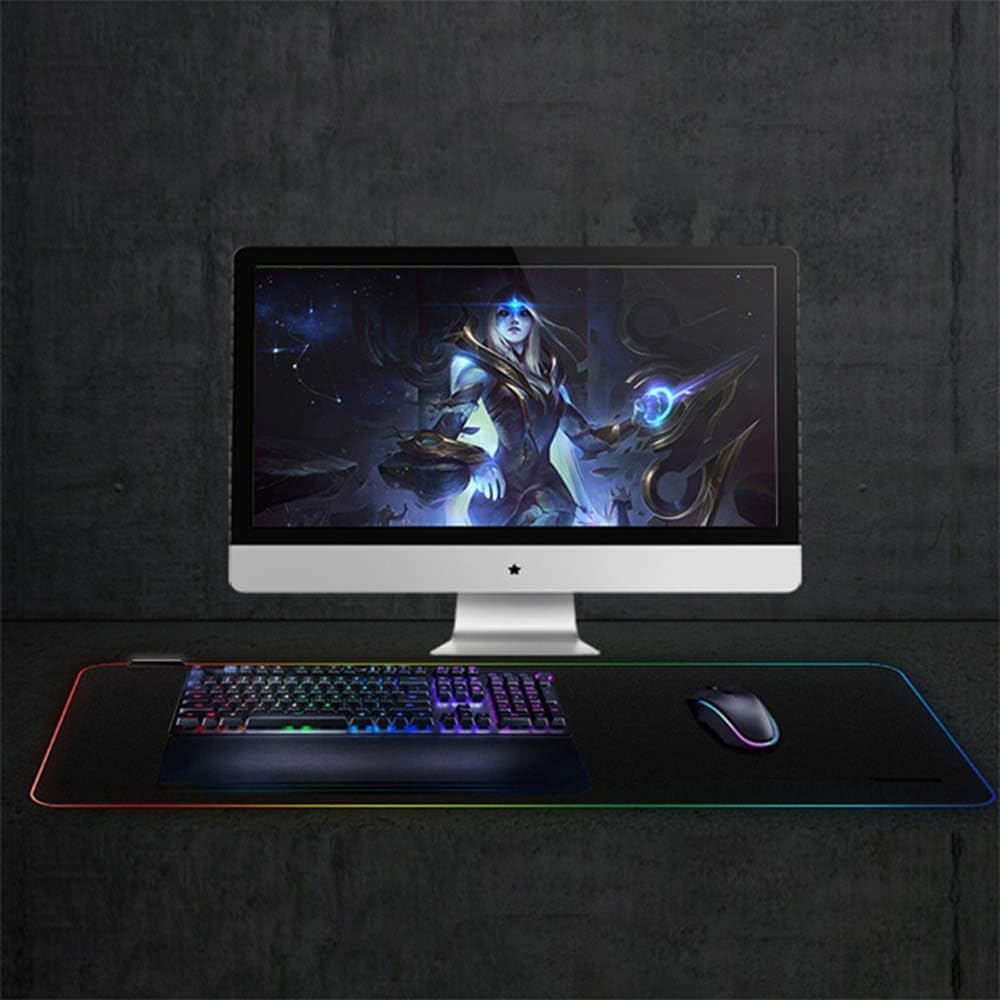 Porodo Soft Gaming Mouse Pad Large, Oversized Glowing Led Extended