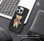 iPhone 13 Pro Crete Series Genuine Santa Barbara Leather Case - Black