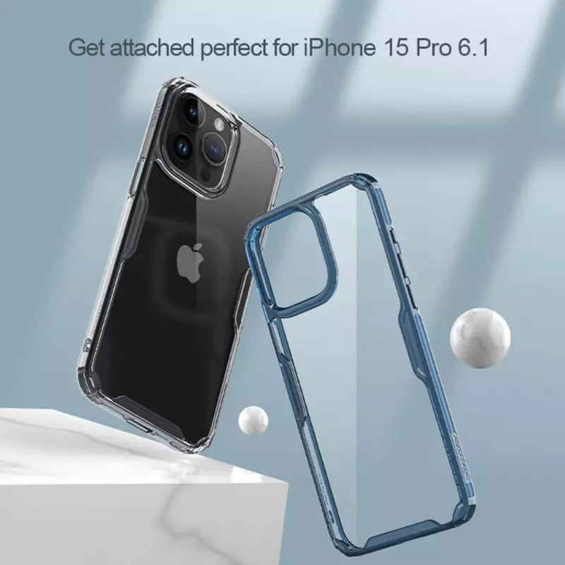 Apple iPhone 15 Pro Nature TPU Pro Series Blue Case By Nillkin