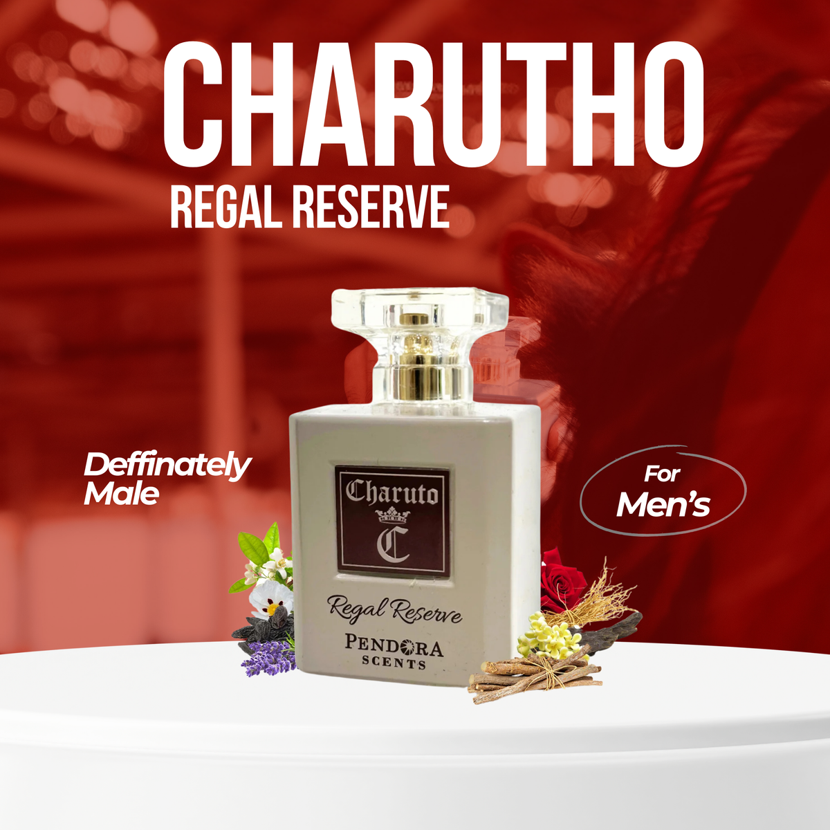 Pendora Charutho Regal Reserve Men’s Perfume Blend of Bergamot Ostmanthus, Vanila, Black Papper, Tobbaco, Amber Musk Scent 110ml Box