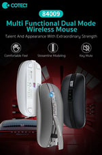 Mouse 2.4G Wireless BT5.1 Slim Rechargeable Slience Mouse for PC Computer Notebook with USB Receiver 2400 DPI Adjustable Level