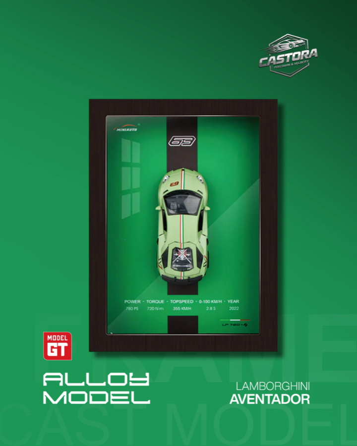 Castora™ Premium 3D Wall Frame Alloy Car Model – Luxury Diecast Collectible Display