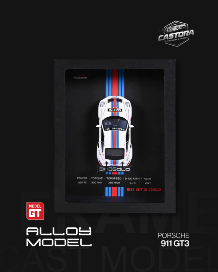 Castora™ Premium 3D Wall Frame Alloy Car Model – Luxury Diecast Collectible Display