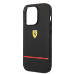 Ferrari PU Leather Perforated & Line Hard Case for iPhone 14 Pro Max