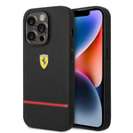 Ferrari PU Leather Perforated & Line Hard Case for iPhone 14 Pro Max