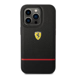 Ferrari PU Leather Perforated & Line Hard Case for iPhone 14 Pro Max