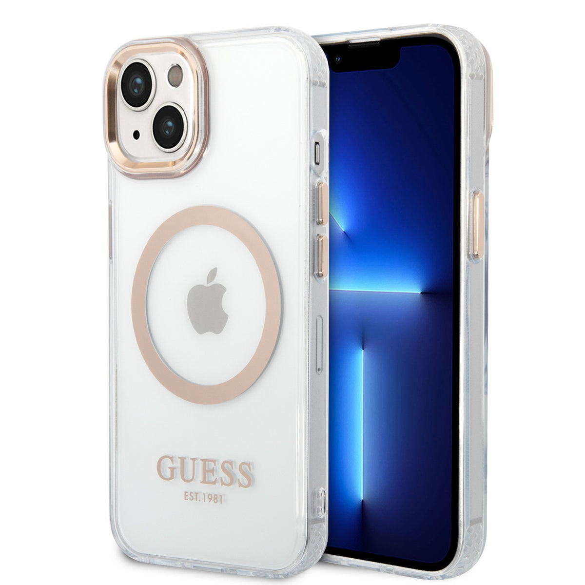 Apple iPhone 14 & 14 Plus Guess Magsafe Transparent Outline Case