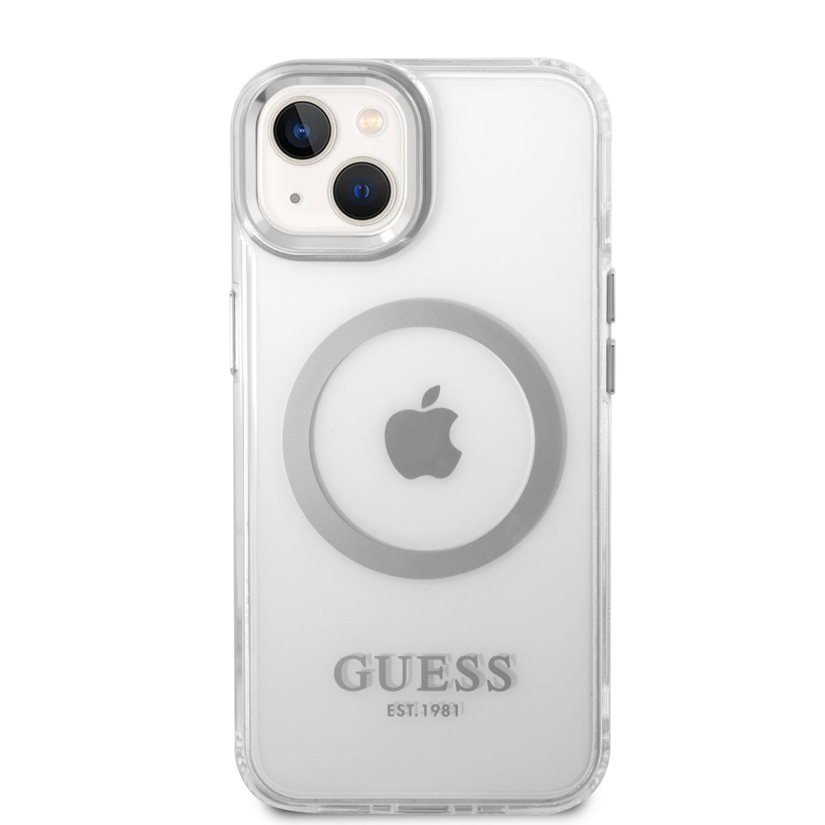 Guess Magsafe Transparent Outline Case in Gold, Blue & Silver Colors