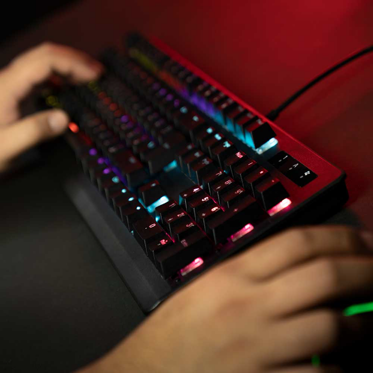 Porodo Gaming Full-Size Mechanical Keyboard With Rainbow Lighting