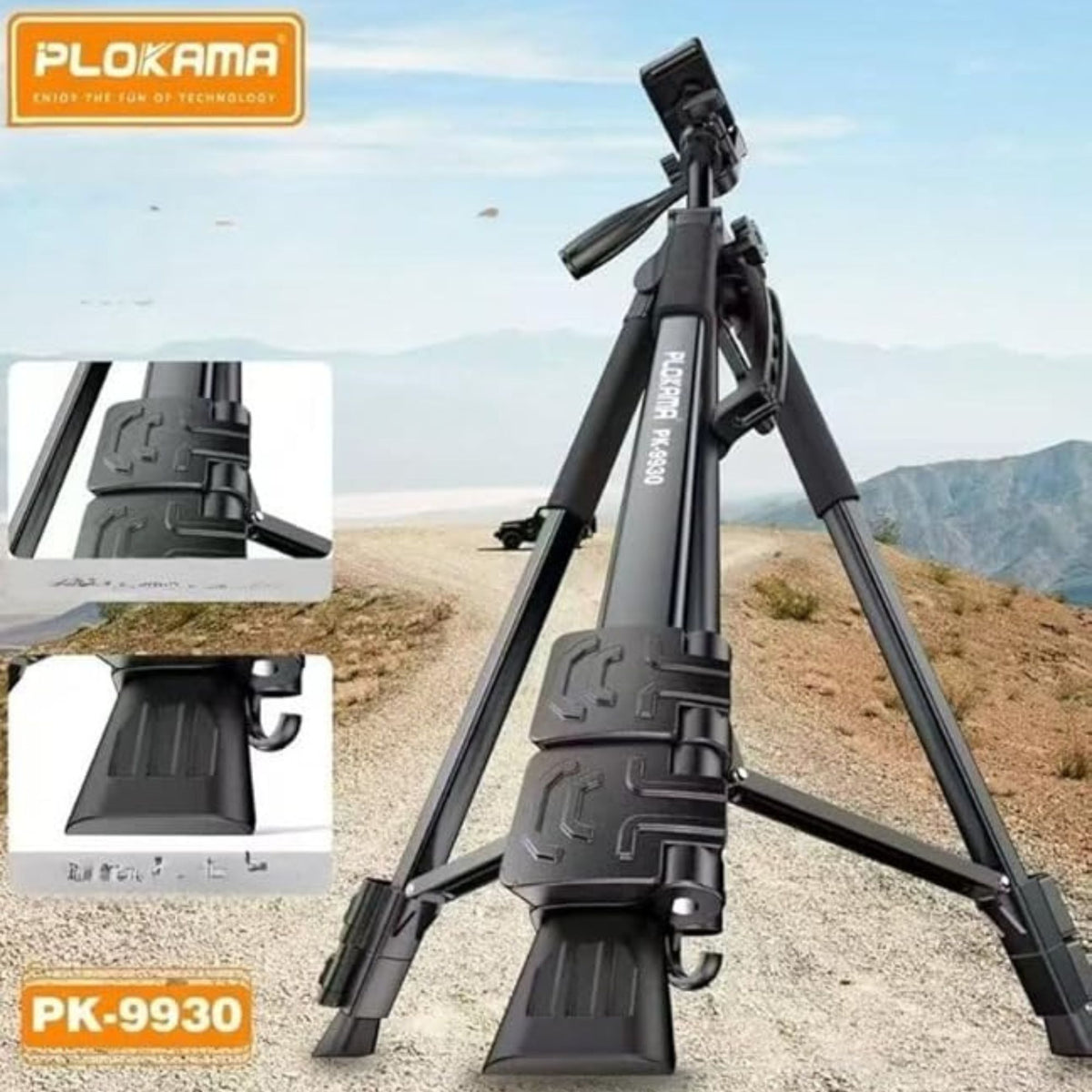 Plokama PK-9930 Camera & Mobile Tripod 150cm with Remote Control | Adjustable Portable Stand