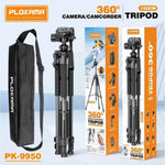 Plokama PK-9950 Camera & Mobile Tripod 150cm with Remote Control | 360° Adjustable Professional Stand