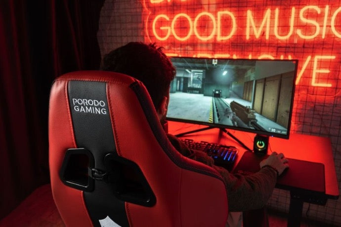 Porodo Professional Gaming Chair With Molded Foam Seats And 2D Armrest