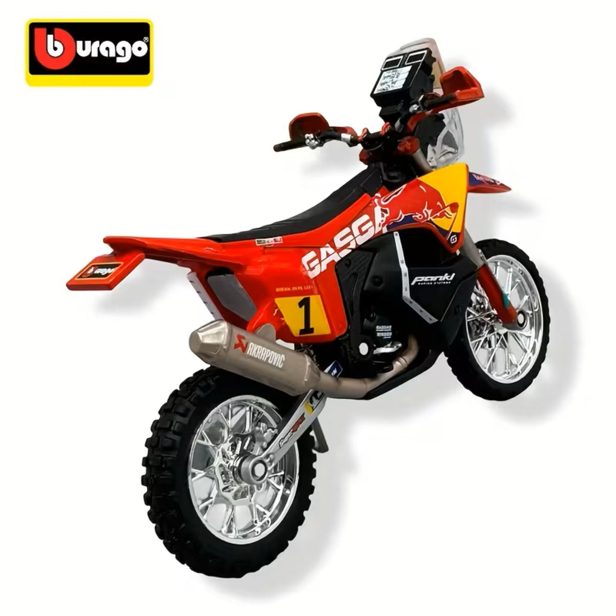 Bburago 1:18 GasGas RX450F Dakar Rally 2023 Diecast Motorcycle Model Bike Toy
