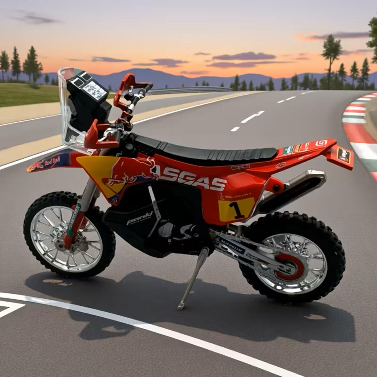 Bburago 1:18 GasGas RX450F Dakar Rally 2023 Diecast Motorcycle Model Bike Toy