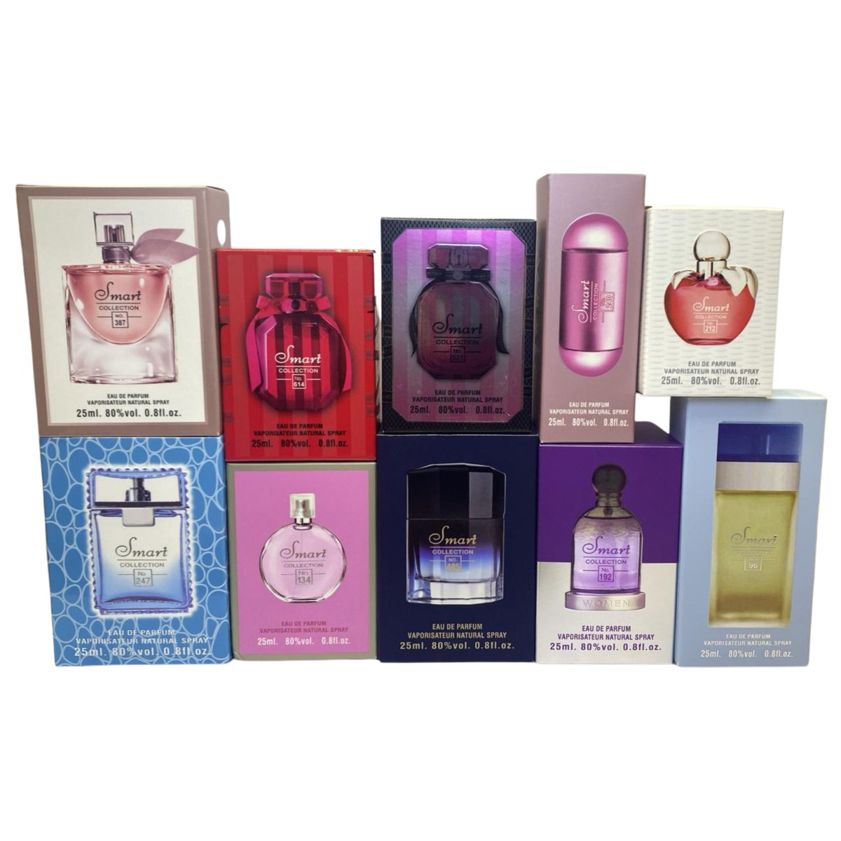 Smart Collection Women's 25ml Perfume Bundle – 10pcs Eau De Parfum Fragrance Set