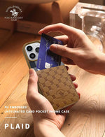 iPhone 13 Pro Classic Plaid Genuine Santa Barbara Leather Case