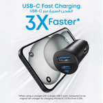 Anker 30W Dual-Port Car Charger – USB-C Fast Charging | Ultra-Compact Design